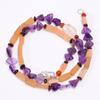 Natural Amethyst Moonstone Garnet Gemstone Beads Necklace 4-14 Mm 18" UB-8065 UB-8065