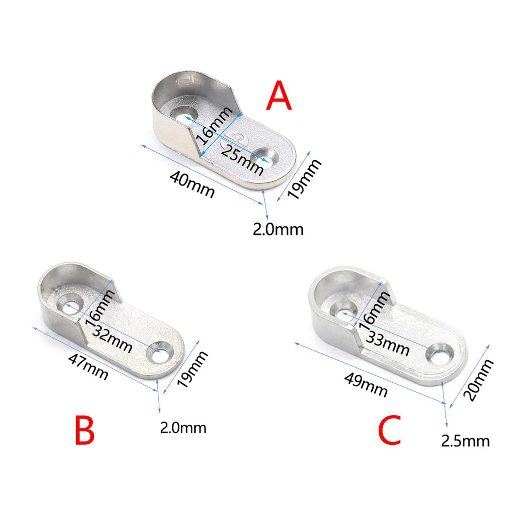 4 шт. Овальная штанга для шкафа, полированный хром, подвесная труба, металлическая штанга-органайзер для шкафа, вешалка для одежды, стандартная опора для трубы