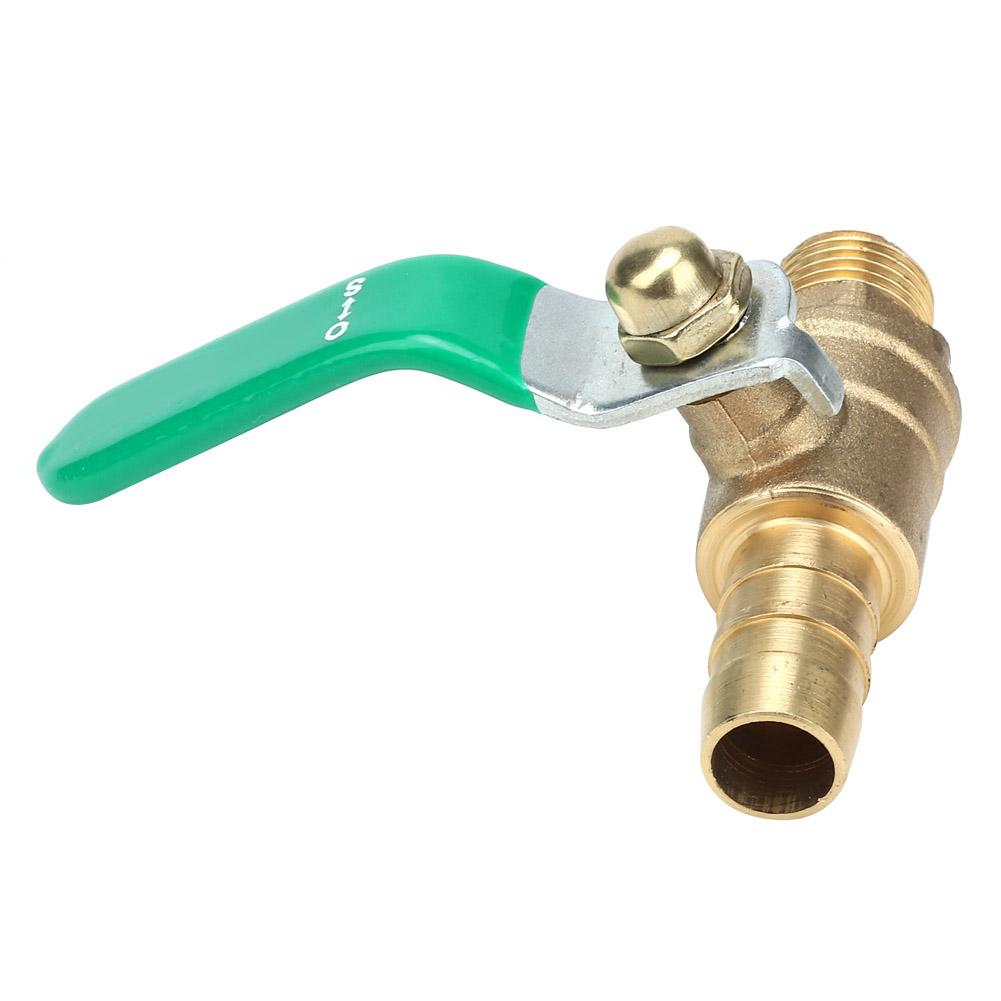 G1Celsius4   Male to 8Celsius10Celsius12mm Hose Barb   Valve Green Lever Handle Thicken Brass Valve(8mm)