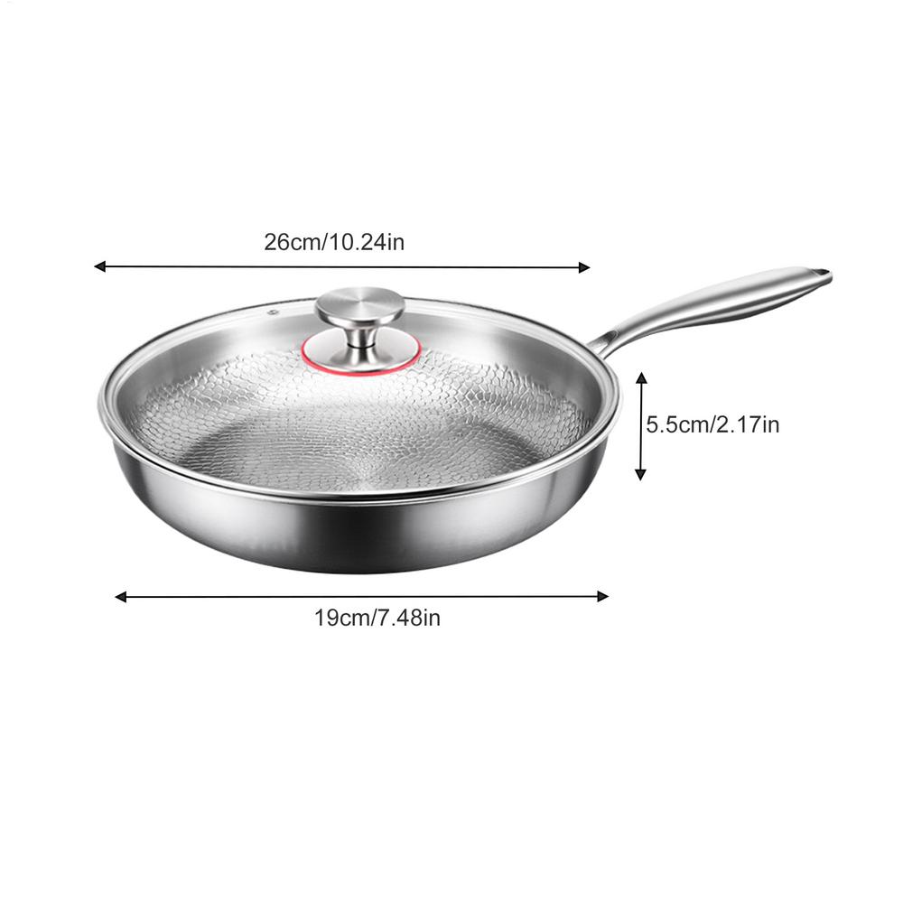 Frying Pan Pancake Pan with Lid Multi Functional Nonstick Cookware Titanium Hammered Skillet For Induction Cooktop Camping
