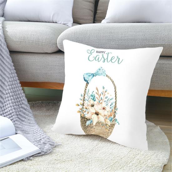 Наволочка с кроликами, разноцветные яйца, морковь, украшение для дома, полиэстер, кожа персика, пасхальная вечеринка, наволочка для дома