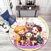 Classic Japanese-style cartoon Demon Slayer round rug, home soft decorative anti-slip yoga mat and chair mat, outdoor floor mat carpet K1