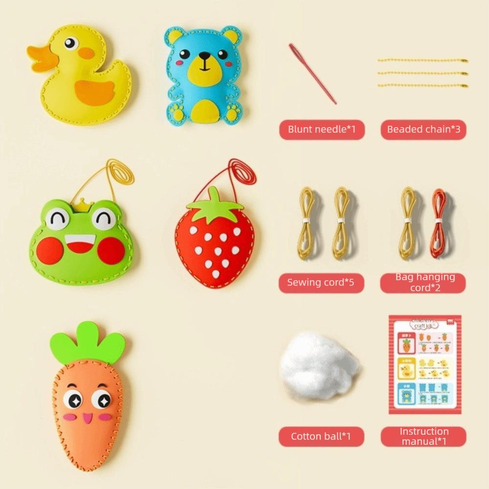 5Pcs EVA Beginner Sewing Set Handmade Kids Art Toys Creative DIY Sewing Kit for Kids