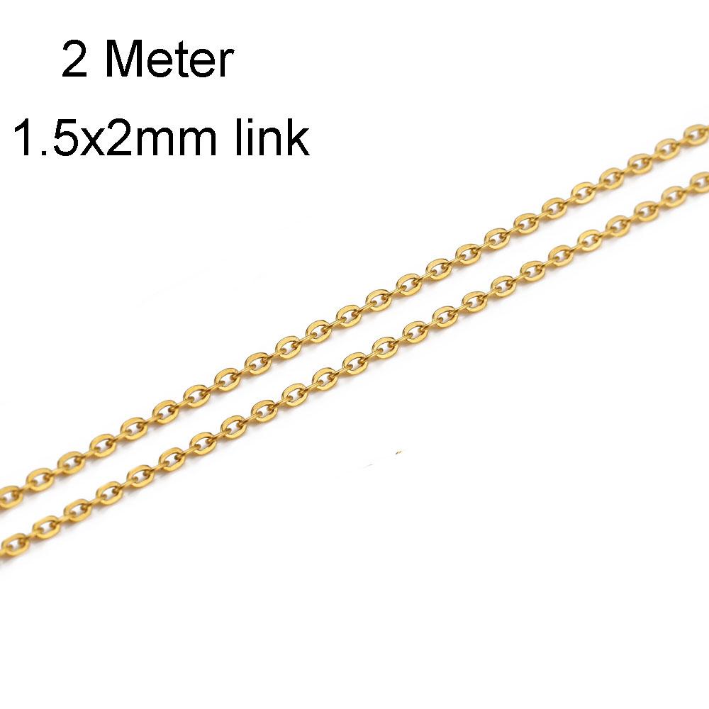 2/10 Meters Stainless Steel Chain 1 1.5 2mm Gold&Steel Color Link for DIY Jewelry Making Necklace Bracelet Bulk Chain Supplies