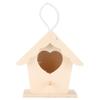 Innovative Wooden Birdhouse Natural and Safe DIY Wooden Small Birdhouse Decoration(HeartShaped Belt