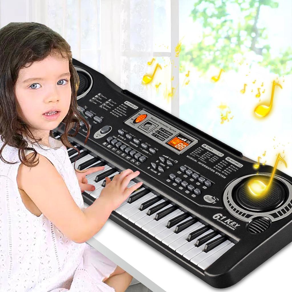 61 Keys Piano Digital Electronic Organ Keyboard Pianos Musical Instruments Electric Piano with Microphone for Children