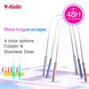 Y-Kelin 3 Colors Stainless Steel Tongue Scraper Metal Fresh Breath Cleaning Coated Toothbrush Oral Hygiene
