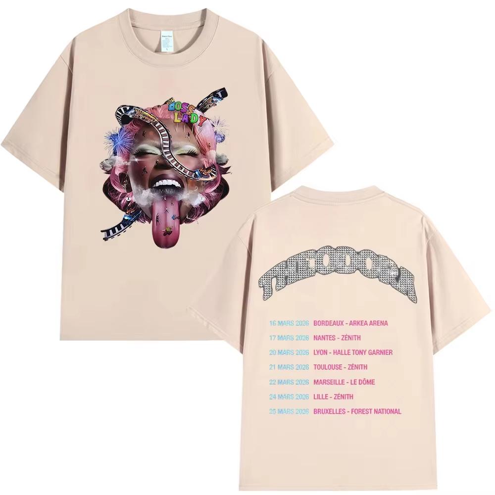 2026 New Rapper Theodora Mega Bbl Album Graphics Music Tshirt Unisex Summer Hip Hop Unisex Short Sleeve Shirt Fan Gifts Unisex