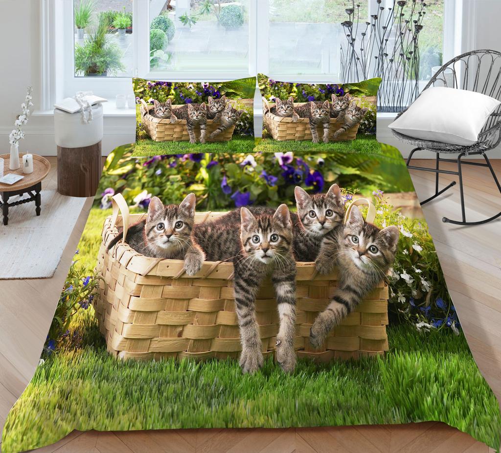 Комплект постельного белья на тему животных, роскошное пуховое одеяло и наволочка с 3D-принтом, 2/3 предмета, полноразмерное постельное белье из Австралии, Германии, США и Великобритании