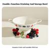 Vintage Design Fruit Basket Decorative Double Handle Draining Basket Food