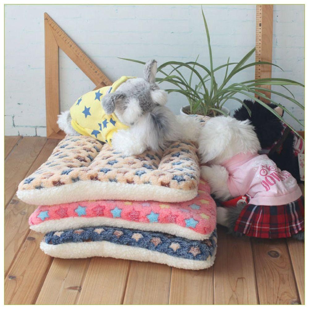 Soft Flannel Pet Mat Flannel Dog Blanket Mat Cat Cover Blanket Dog Thicken Sleeping Mat  Winter