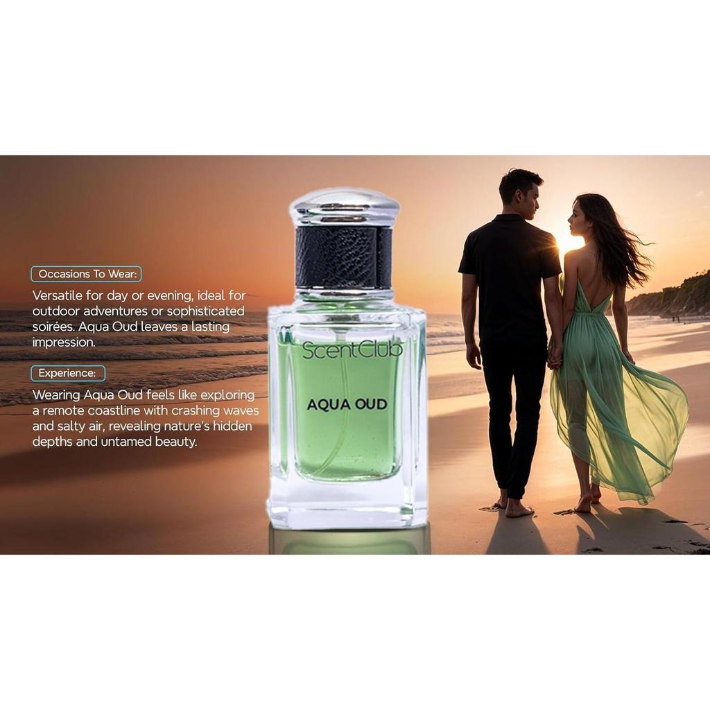 Aqua Oud Унисекс Туалетная вода 50 мл | Жидкий парфюм с морской солью, дымом и древесными нотами. чистый. Тьма. Магнитный.