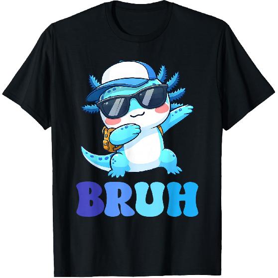 Bruh Dabbing Axolotl Funny Mens Kids Boys Teens Axolotls T-Shirt