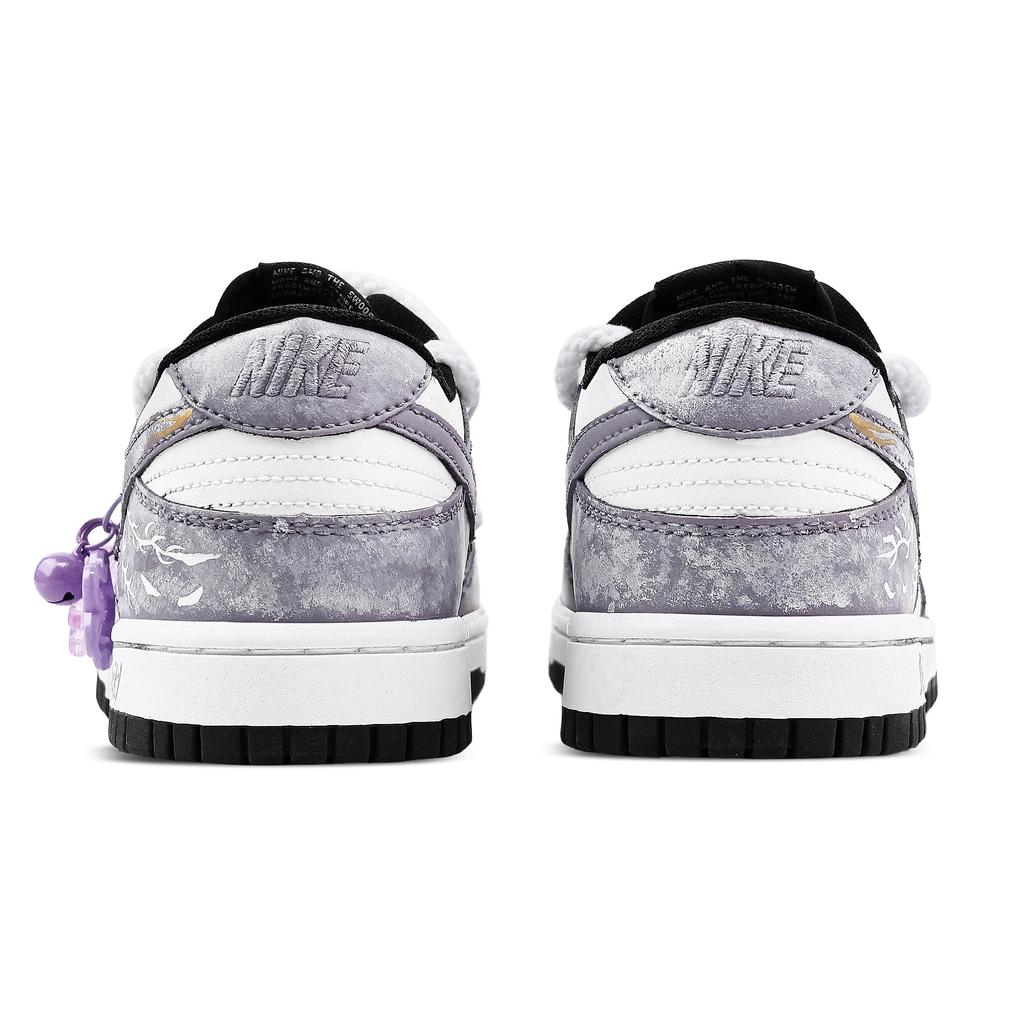 Nike Dunk Willow God Smile Domain 1 Heart Box Abrasion Resistant Low top Skateboard Shoes Unisex Purple White HF5441-100(Team773-1-)