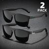 2PCS Fashion Square Polarized Sunglasses Men Vintage Plastic Male Sun Glasses Women Stylish Black Sport Shades UV400