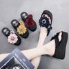 2025 New Luxury Women's Slippers Summer 6cm Thick Bottom Beach Slippers Fashionable and Versatile Exquisite Flower Women's Shoes