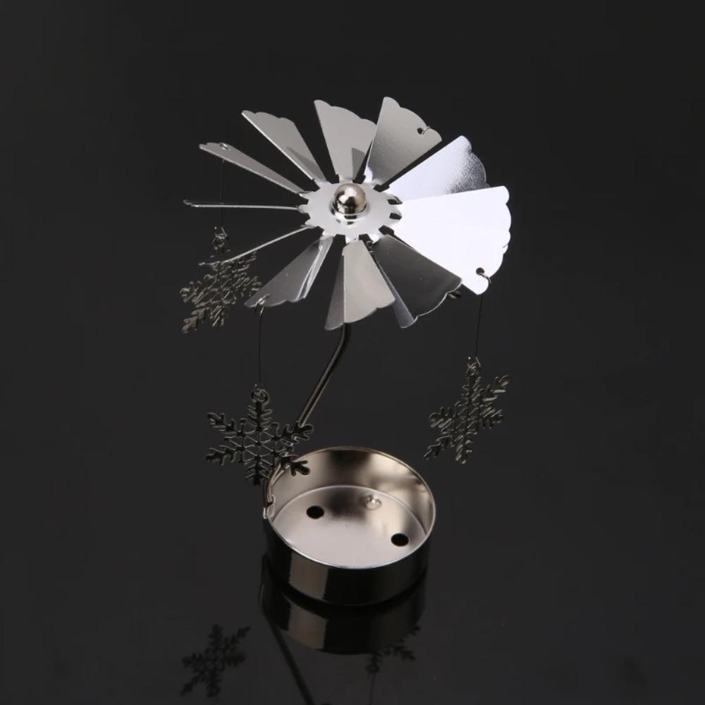 Metal Metal Rotating Tea Light Holder Gold Silver Rotating Candlesticks Party