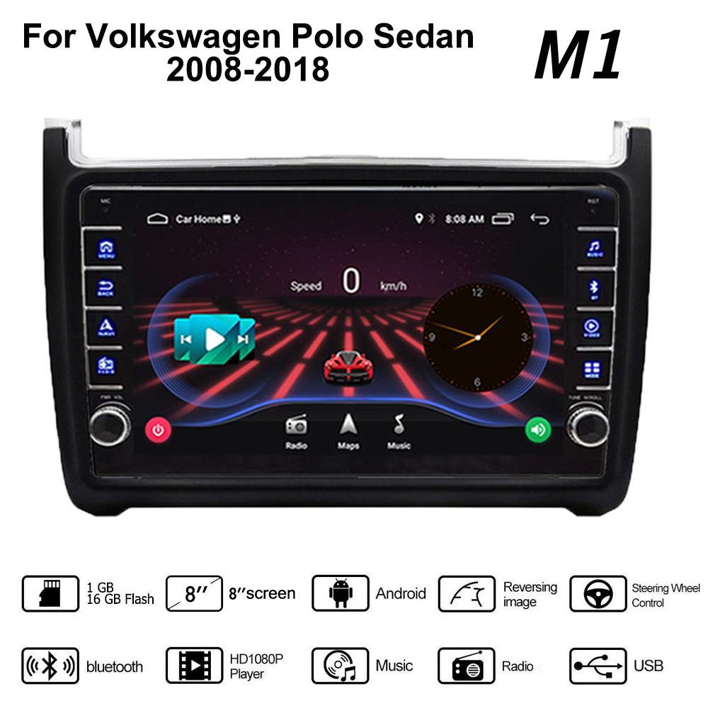 Автомобильное Android-радио для Volkswagen Polo Sedan 2008-2018 с кнопочной ручкой 2din мультимедийный стерео видеоплеер WIFI GPS Carplay 2 + 32 ГБ