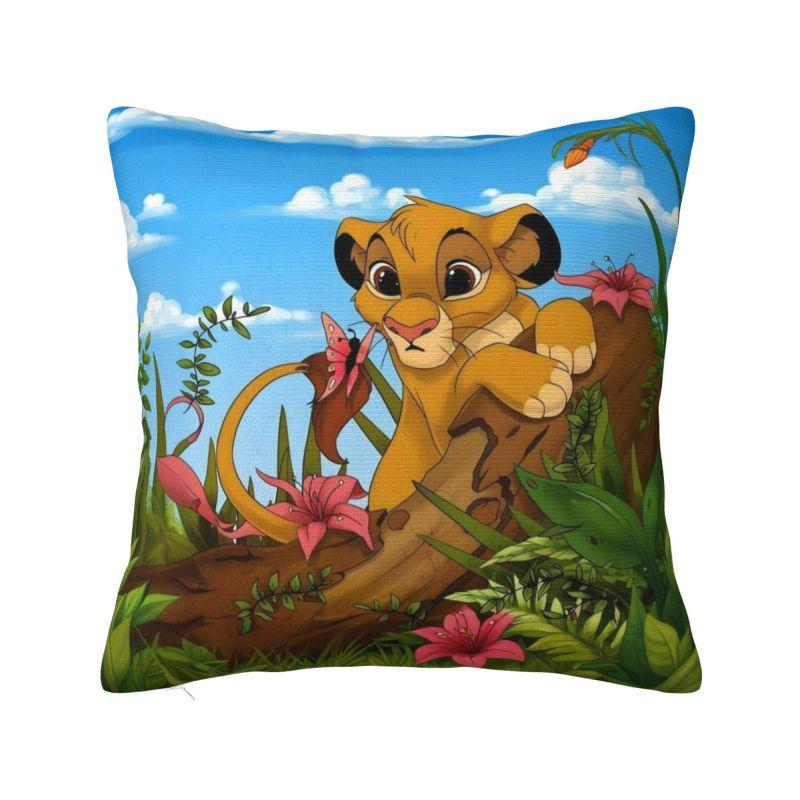 Custom Disney The Lion King Cartoon Pillow Case 45x45cm for Living Room Anime Kawaii Luxury Cushion Cover Velvet Pillowcase