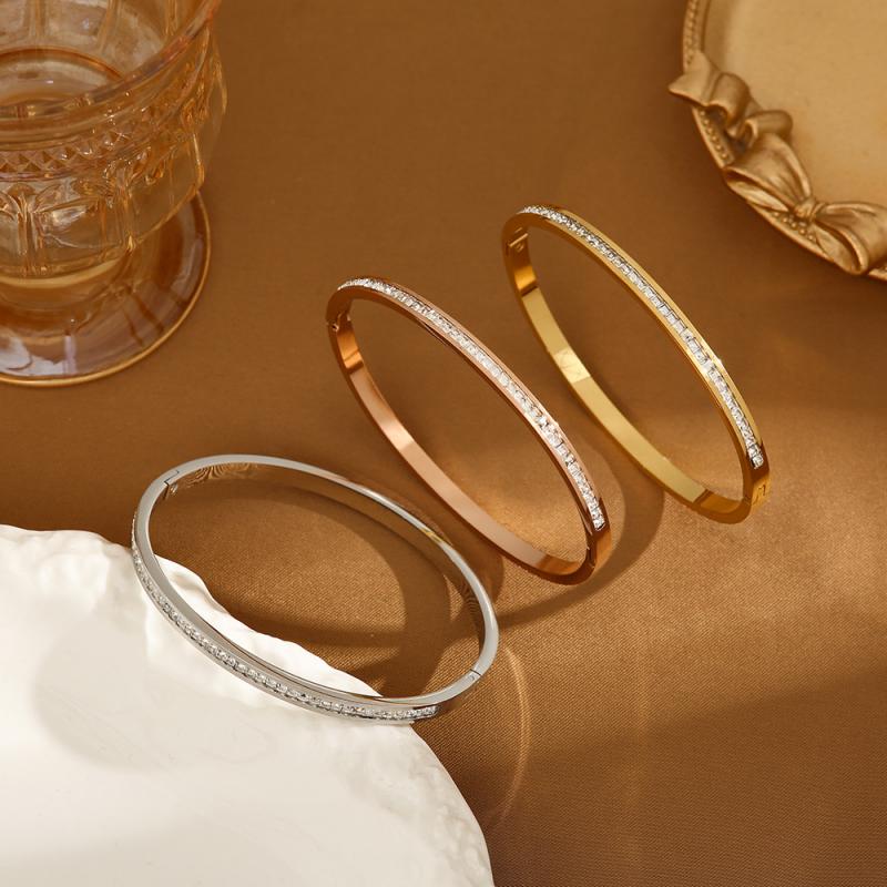 Stainless Steel Ring Stacking Bracelet Women Plated Couple Holiday Gift Fashion Bracelet Party Jewelry