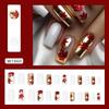 24 шт. накладные ногти в виде кленовых листьев осень-зима акриловые ногти средние квадратные полное покрытие накладные ногти осень пресс-накладные ногти