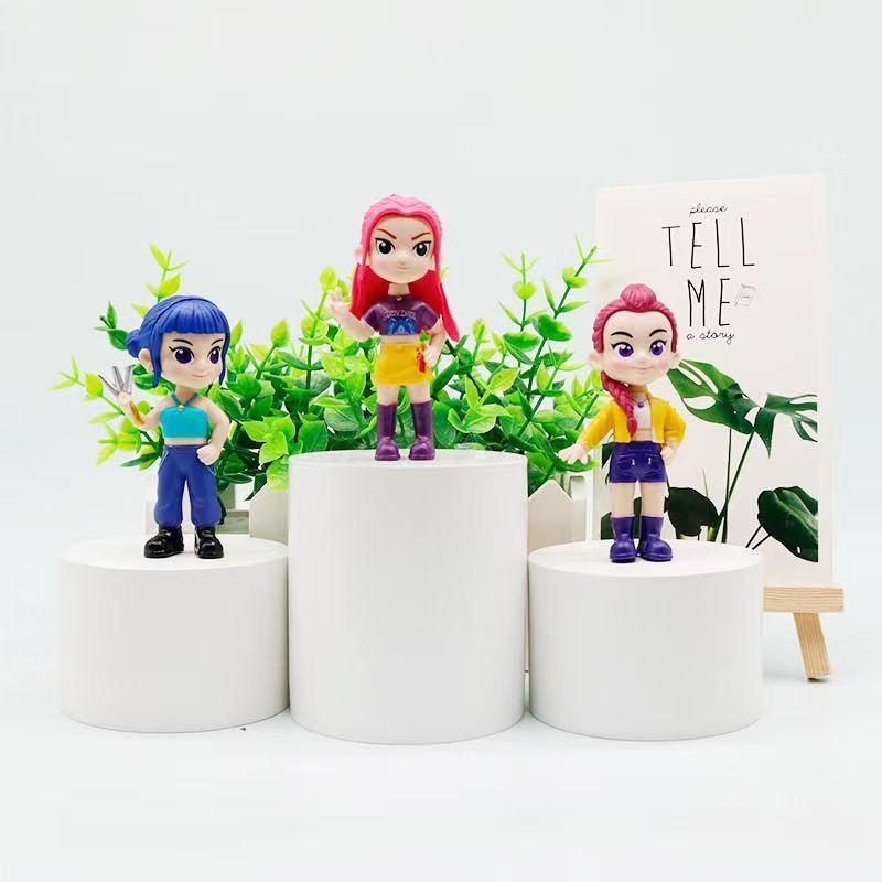 5pcs/Set Kpop Demon Hunters Figure Toy PVC Model Cartoon Gaming Peripherals Desk Decoration Collection Doll for Children Gift