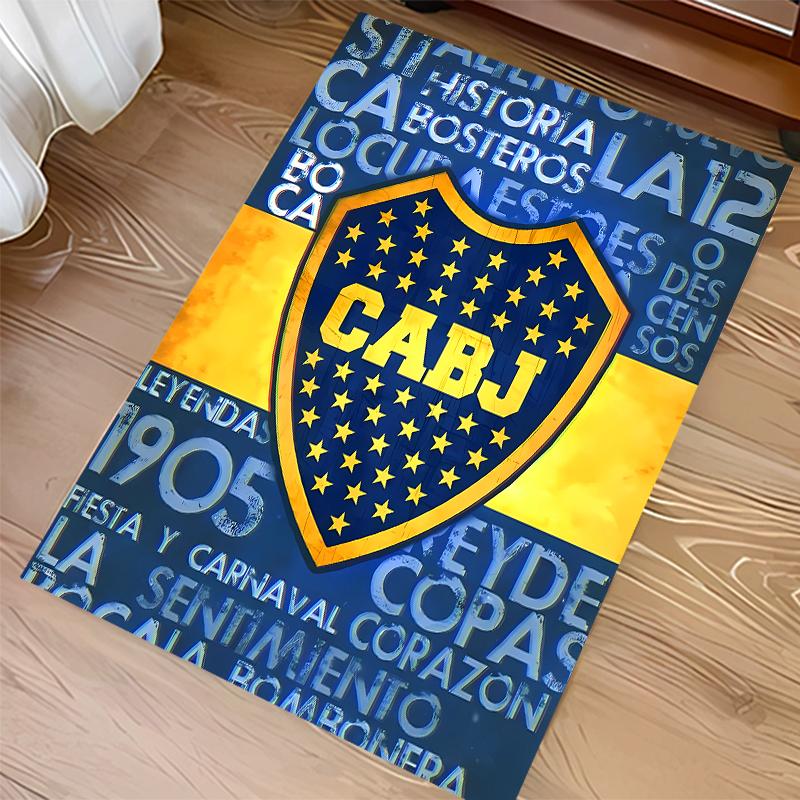 1pc Club Atlético Boca Juniors Print Area Rug - Soft,Washable Non-Slip Indoor Mat for Office Chairs,Living Room,Home Office Decorative Rug
