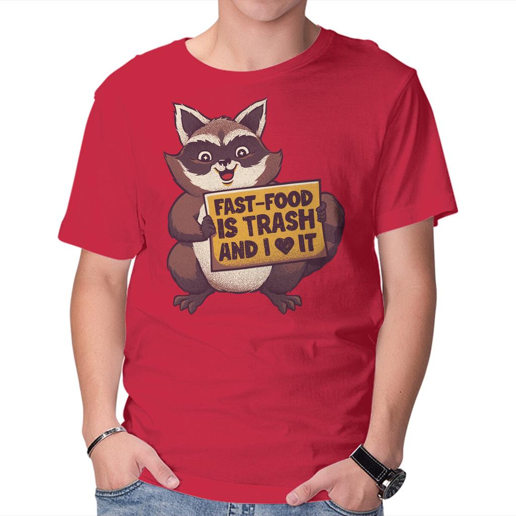 Unisex Crew Neck T-Shirt Fast Food Is Trash Graphic Short Sleeve Casual Tee