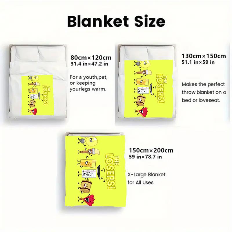 LOSERS Print 2D Flat Pattern Flannel Blanket High quality All Seasons Warmth and Comfort Perfect for Christmas Gifts.