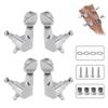 4pcs/lot 2R 2L Sealed Gear Silver Tuning Pegs Machine Head Tuners for Ukulele Guitar Accessories Guitar Part Accessories