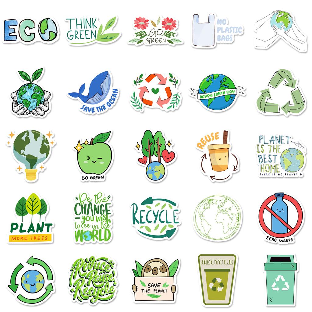50 шт., наклейка с надписью об охране окружающей среды, наклейка в стиле граффити, наклейка на чемодан, наклейка для украшения мобильного телефона, планшета