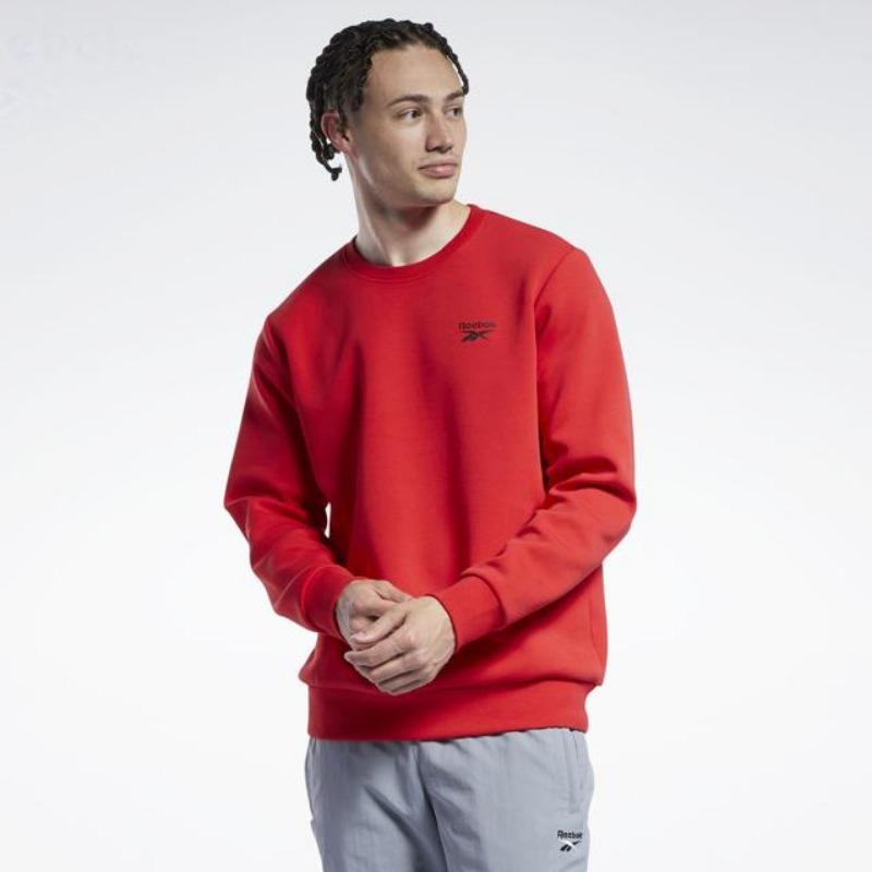 Reebok Однотонный свитшот с круглым вырезом Унисекс Свитшот Красный HF8535