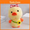 Doll Duck Plush Keychain Bag Accessories With Checkered Bow And Decor Sunflower