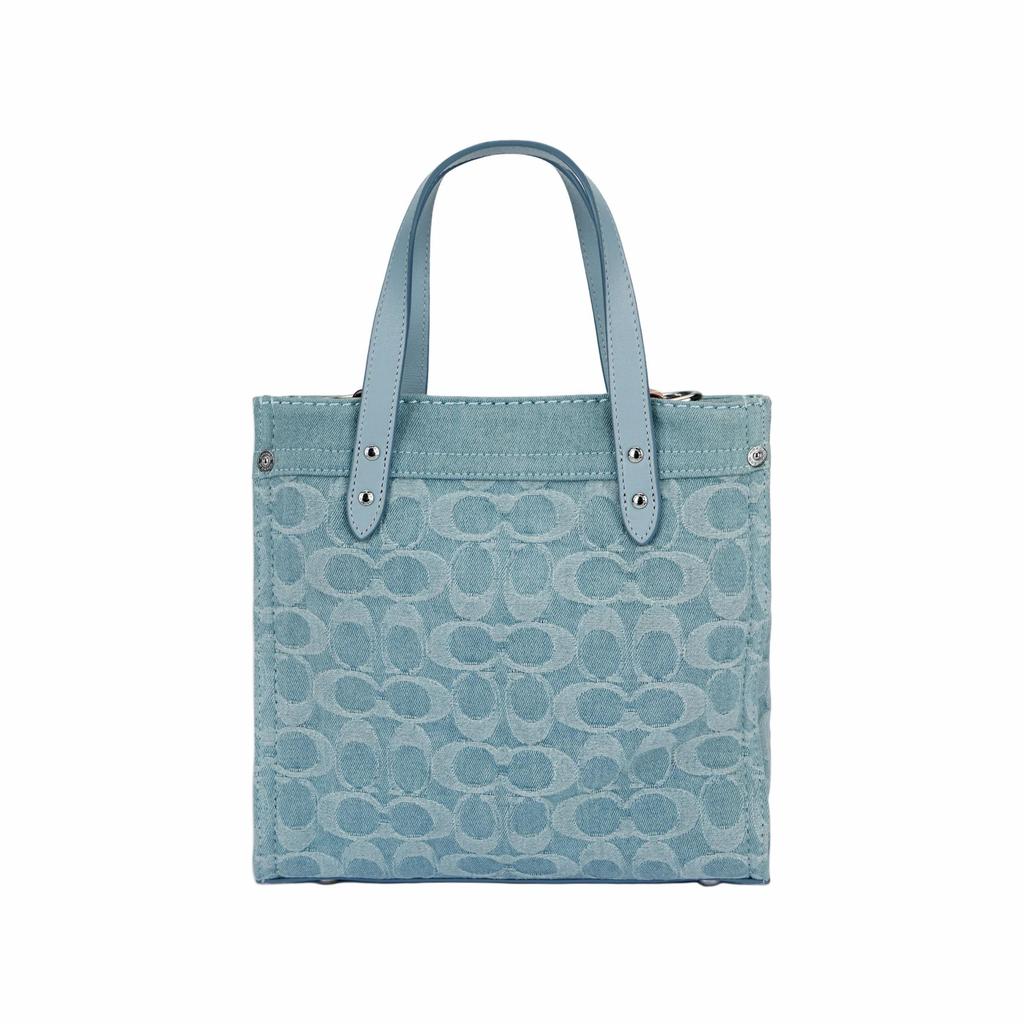 COACH Field Fabric Tote Bag , Shopping Bag , Shoulder Bag , Crossbody Bag , Handbag Small Women's Blue (Unisex) Handbags CJ853 LHPBU