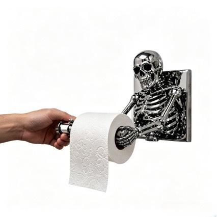 Halloween Skeleton Toilet Paper Holder Bathroom Wall