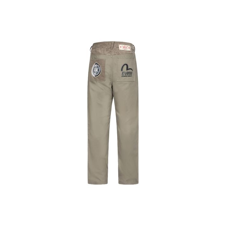 EVISU Casual Pants Men's Khaki Moderate Straight Fit Pants 2EAHTM3PT1048XXCT
