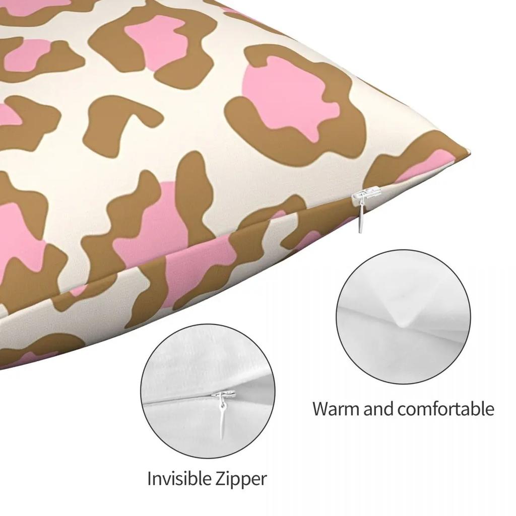 Розовая леопардовая текстура, узор, наволочка, напечатанная, полиэстер, наволочка для подушки, декоративная, животные пятна, кожа, наволочка, чехол X