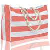 Beach Bag with Side Pocket Braided Pocket Rope Internal Waterproof Thick Sandproof Zipper Closure