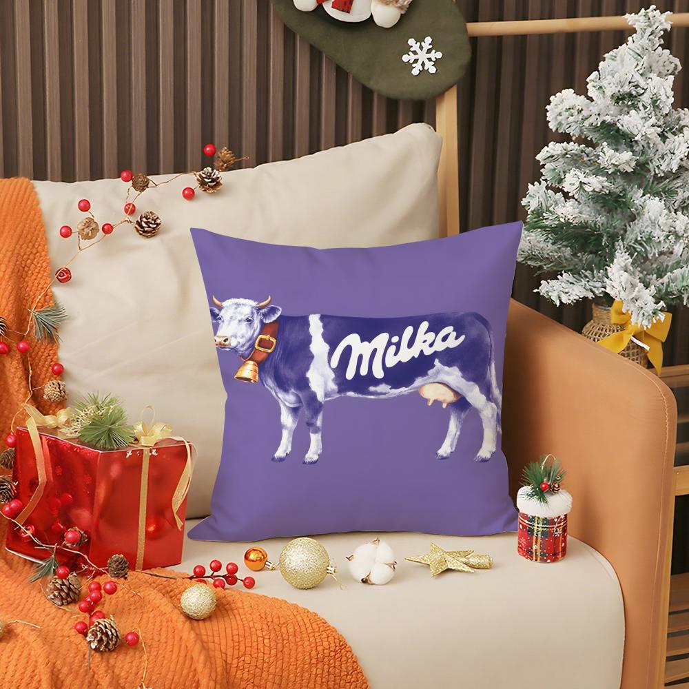 Funny MMilka Chocolate Logo Pillow Case Printing Pillowcase Living Room Sofa Cushion Cover Bedroom Room Decor