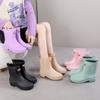 Новые корейские женские модные короткие резиновые сапоги