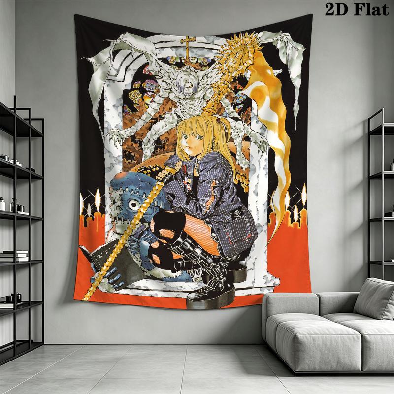 Death Note Wall Tapestry Aesthetic Wall Hanging Printed Fabric Blanket Decorative Tapestries for Bedroom Living Room Home Decor