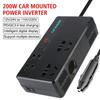DC 12V 24V To AC 110V 220V Car Inverter Cigar Lighter Adapter Type-C USB Chargers 3.0 Ports AC Power Socket 200W Power Converter