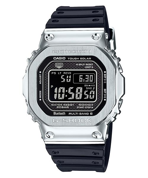 Casio Мужские кварцевые часы GMW-B5000-1 из нержавеющей стали, водонепроницаемые до 200 м, ударопрочные