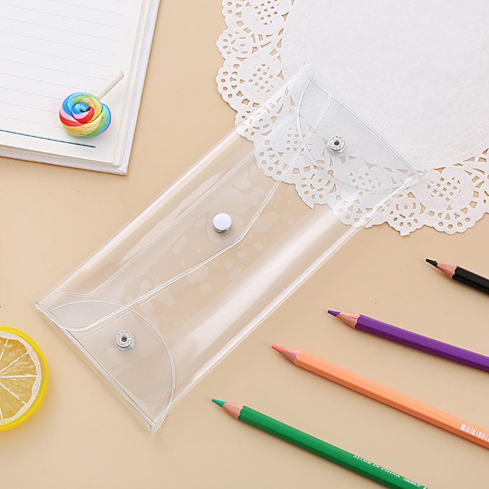 Transparent Pencil Bag Large-Capacity Stationery Pouch Storage Bag Office School Supplies