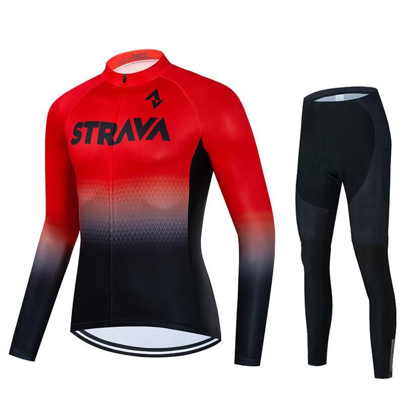 Men Women Cycling Jersey Set Long Sleeve Quick Dry Breathable Bib Kit Team Edition Customizable Design