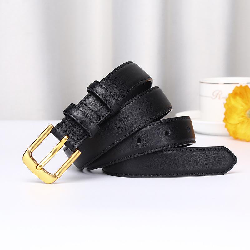 Japanese And Korean Lady Style Pure Cowhide Belt Women'S Simple Casual Jeans Belt Decorative Versatile Leather Women'S Belt