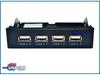3.5" USB 2.0 Floppy Drive Front Panel with 4-Port Hub