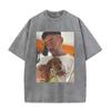 Washed Vintage Rapper Bad Bunny Tshirt Nadie Sabe Lo Que Va A Pasar Manana Skeleton Graphic T Shirts Men Fashion Hip Hop Tshirt