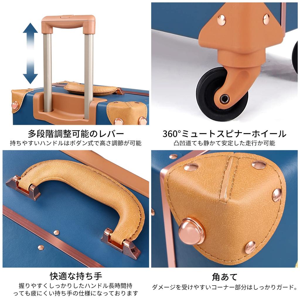 Trunk Case Carry Bag Leather Handmade Retro Retro Stylish Cute Frame Type Suitcase Ultra Light Travel Business Trip Large Capacity Silent 4 Wheels L