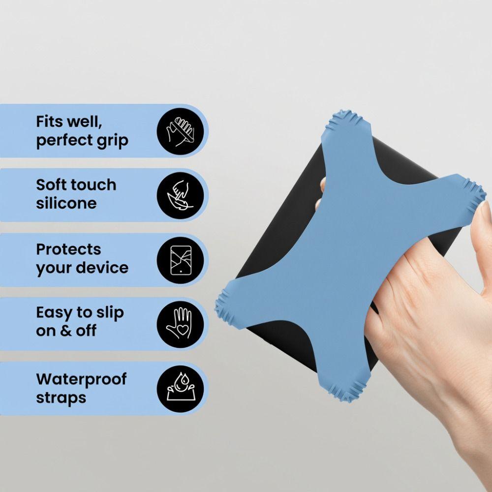 Silicone Handle Holder Anti Drop E-Book Fixed Belt 6-8" EReader Secure Hand Strap  Portable Reading